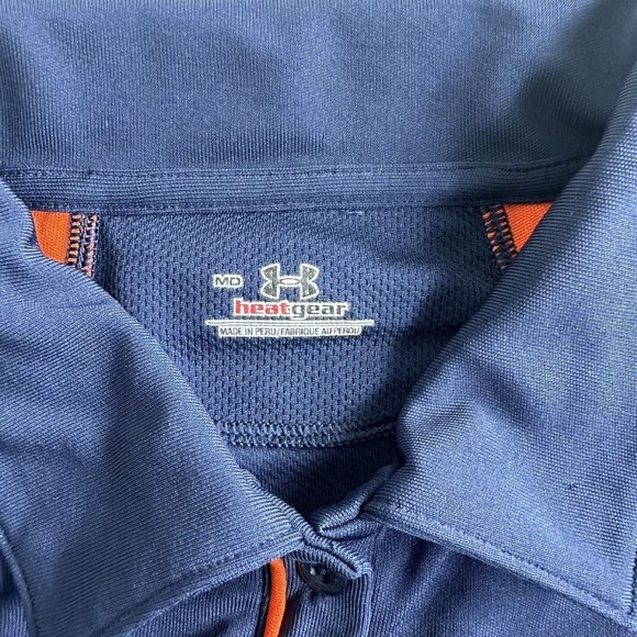 Under Armour Auburn University Polo Shirt Women Size Medium Blue Longsleeve - Picture 7 of 9